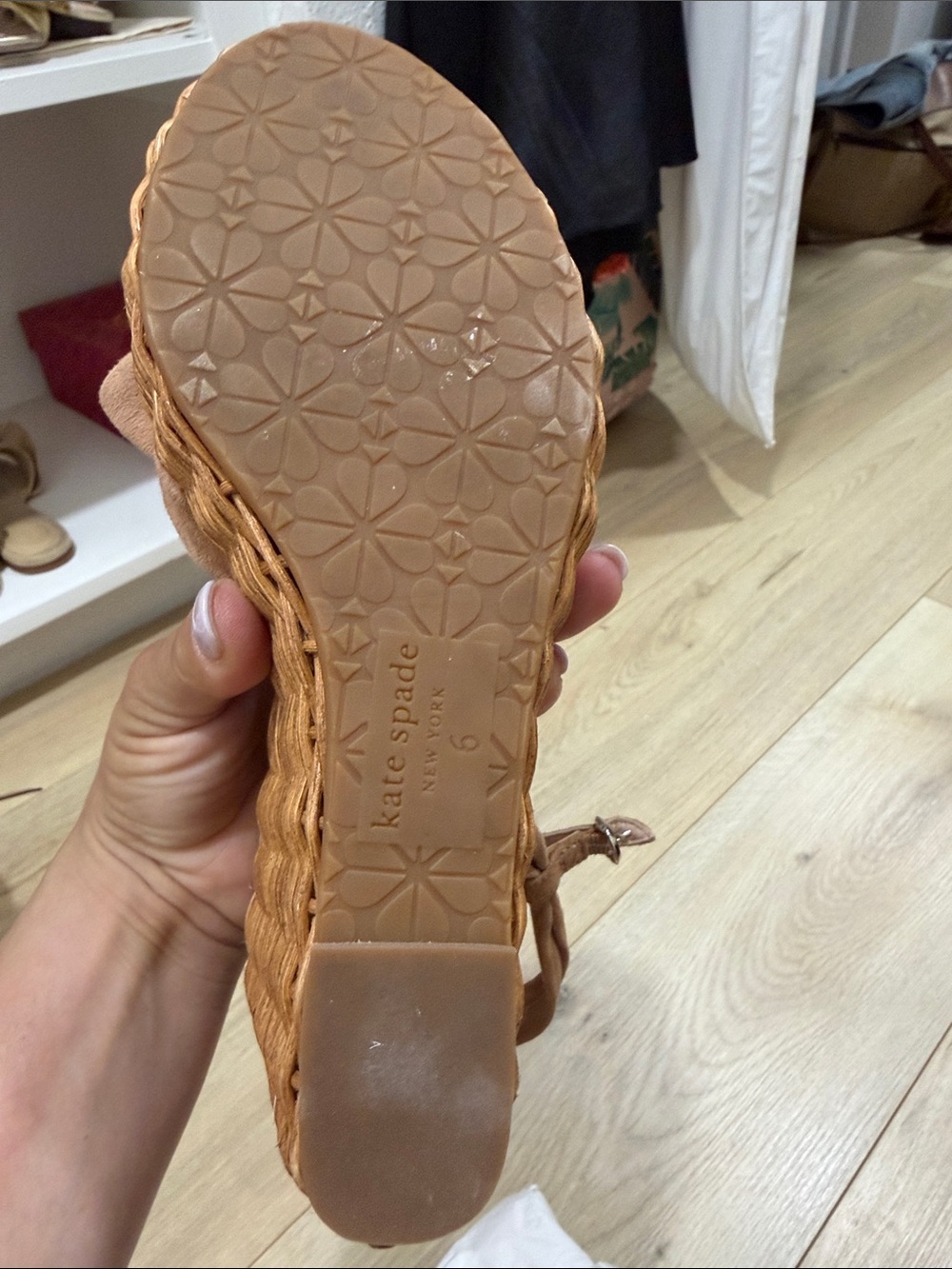 kate spade Tan Bow Wedge Sandals - Picture 3 of 7